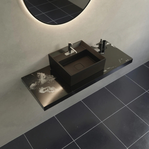 Cheviot Bold Vessel Sink 17 7/8" x 16 3/4", Matte Grey, Single Hole Drilling - 1262-MG-1