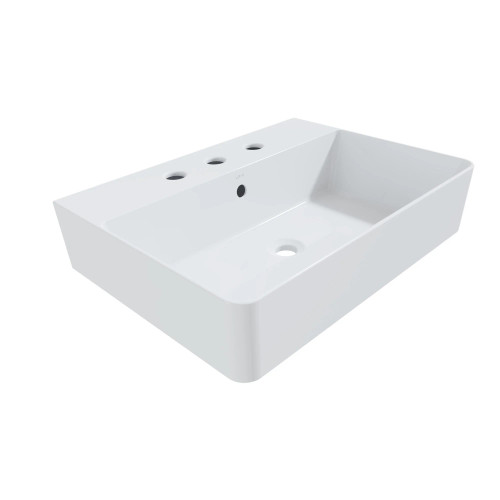 Cheviot Nuo 2 Vessel Sink, 23 5/8" x 17 3/8", White, 8" Drilling - 1293-WH-8