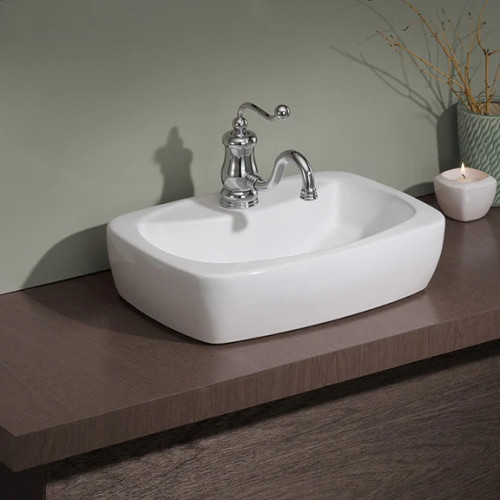 Cheviot Thema Vessel Sink 19 3/4" x 14 1/4", White, Single Hole Drilling - 1270-WH-1