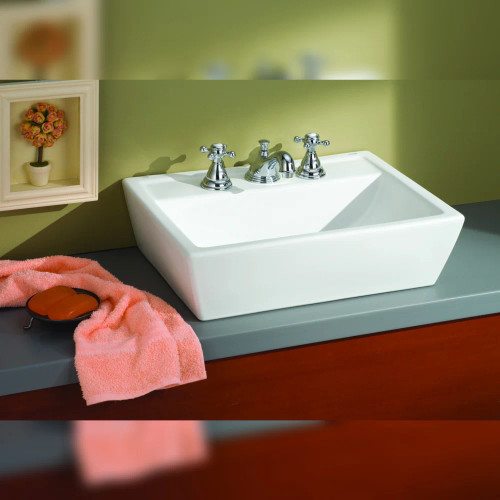 Cheviot Sentire Vessel Sink, 21.25", White, 8" Drilling - 1237/21-WH-8