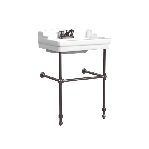 Cheviot Essex Console Sink 24" x 18", White, Single Hole Drilling, Antique Bronze Legs - 553-WH-1/575-AB