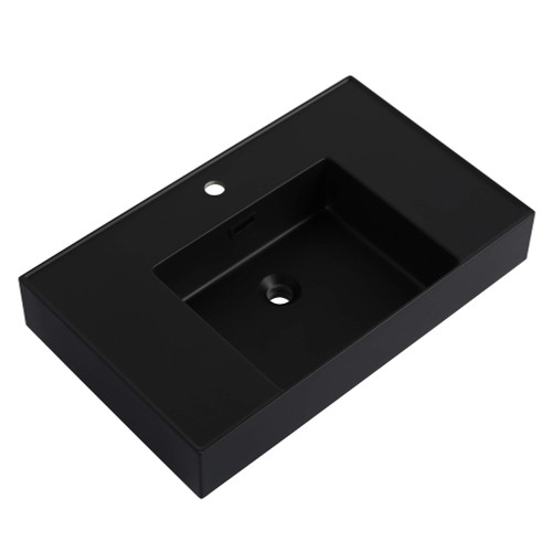 Fine Fixtures Crownpoint Sink 30"W x 18"D, Black - VC3018BL
