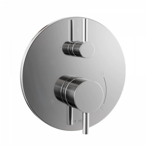 Toto Round Pressure Balance Valve with Diverter Trim, Polished Chrome - TBV01802U#CP