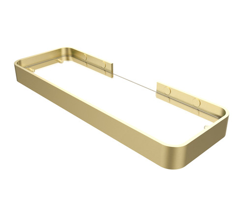 Swanstone Odile Suite 13 5/8" x 4 5/8" x 1 1/8" Rectangular Shelf with Clear Glass in Brushed Gold - RECSHELF.004