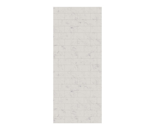 Swanstone 32 x 72 Metro Subway Tile Glue up Bathtub and Shower Single Wall Panel in Carrara - MTMK7232.221