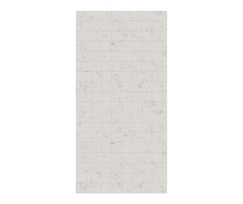 Swanstone 34 x 72 Metro Subway Tile Glue up Bathtub and Shower Single Wall Panel in Carrara - MTMK7234.221