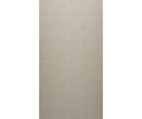 Swanstone 38 x 72 Modern Subway Tile Glue up Bathtub and Shower Single Wall Panel in Limestone - MSMK7238.218