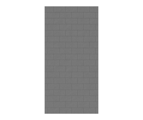 Swanstone 38" x 72" Metro Subway Tile Glue up Bathtub and Shower Single Wall Panel in Ash Gray - MTMK7238.203