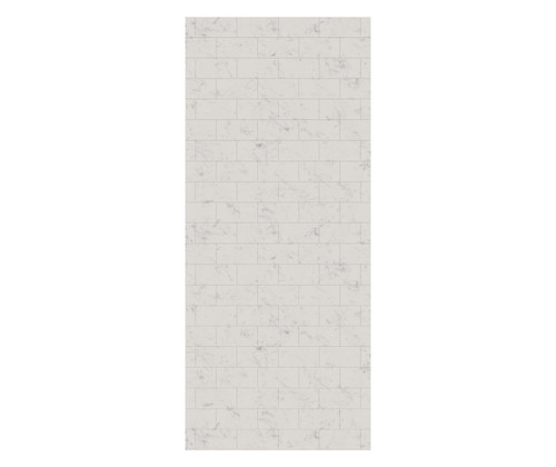 Swanstone 34 x 84 Metro Subway Tile Glue up Bathtub and Shower Single Wall Panel in Carrara - MTMK8434.221