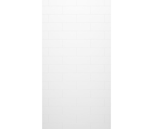 Swanstone 42 x 84 Modern Subway Tile Glue up Bathtub and Shower Single Wall Panel in White - MSMK8442.010