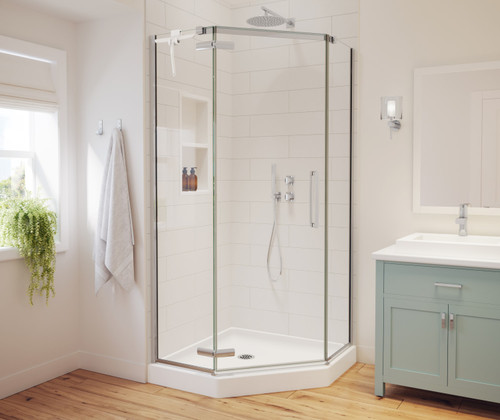 Swanstone 42 x 96 Metro Subway Tile Glue up Bathtub and Shower Single Wall Panel in White - MTMK9642.010