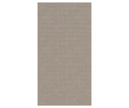 Swanstone 50 x 96 Metro Subway Tile Glue up Bathtub and Shower Single Wall Panel in Limestone - MTMK9650.218