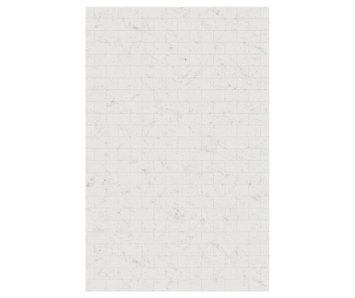 Swanstone 62 x 96 Metro Subway Tile Glue up Bathtub and Shower Single Wall Panel in Carrara - MTMK9662.221
