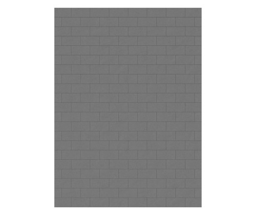 Swanstone 62" x 84" Metro Subway Tile Glue up Bathtub and Shower Single Wall Panel in Ash Gray - MTMK8462.203