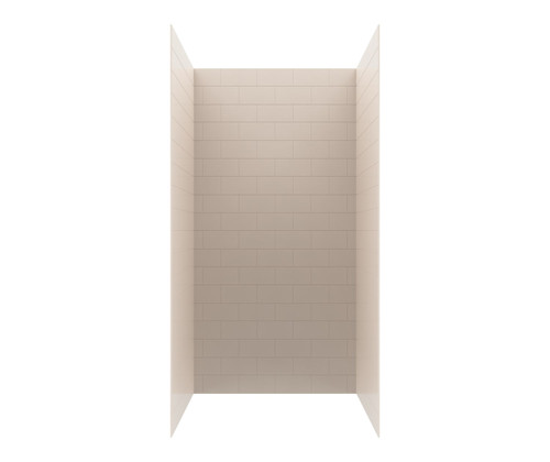 Swanstone 36" x 36" x 72 Metro Subway Tile Glue up Bathtub and Shower Wall Kit in Tahiti White - MTMK723636.011