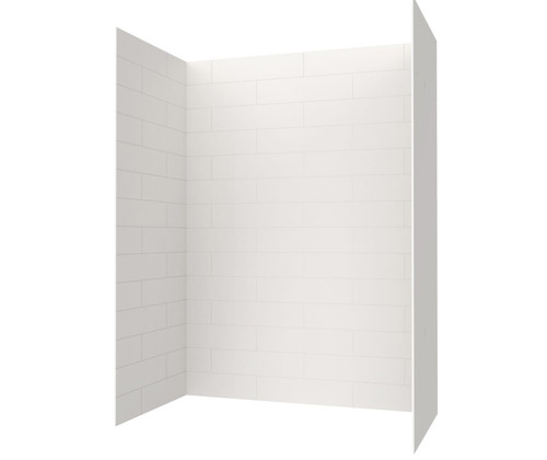 Swanstone 34 x 42 x 84 Modern Subway Tile Glue up Shower Wall Kit in Bisque - MSMK843442.018