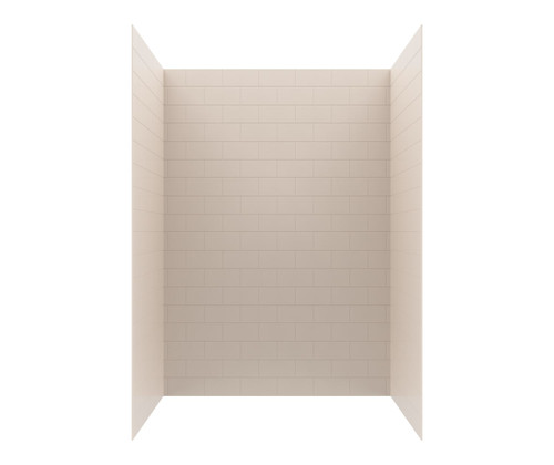 Swanstone 32" x 50" x 72 Metro Subway Tile Glue up Bathtub and Shower Wall Kit in Tahiti White - MTMK723250.011