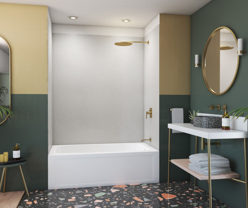 Swanstone 32 x 50 x 72 Smooth Glue up Bathtub and Shower Wall Kit in Birch - SMMK723250.226 Swanstone 32 x 50 x 72 Smooth Glue up Bathtub and Shower Wall Kit in Birch - SMMK723250.226