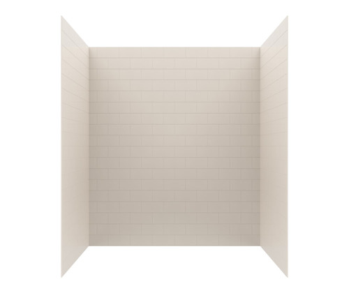 Swanstone 42" x 62" x 72 Metro Subway Tile Glue up Bathtub and Shower Wall Kit in Bisque - MTMK724262.018
