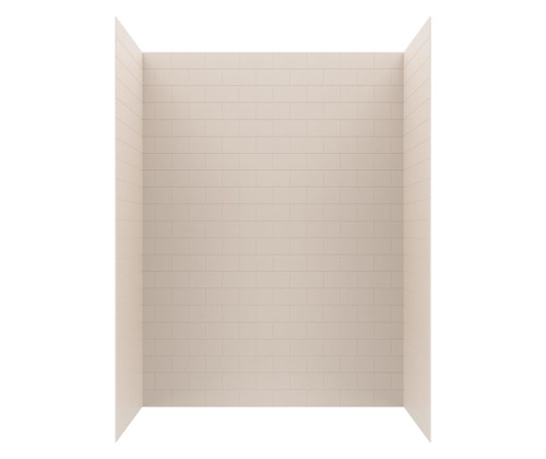 Swanstone 32" x 62" x 84 Metro Subway Tile Glue up Bathtub and Shower Wall Kit in Tahiti White - MTMK843262.011