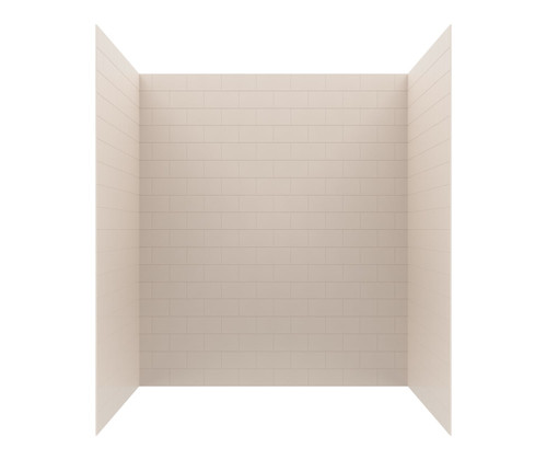 Swanstone 42 x 62 x 72 Metro Subway Tile Glue up Bathtub and Shower Wall Kit in Tahiti White - MTMK724262.011
