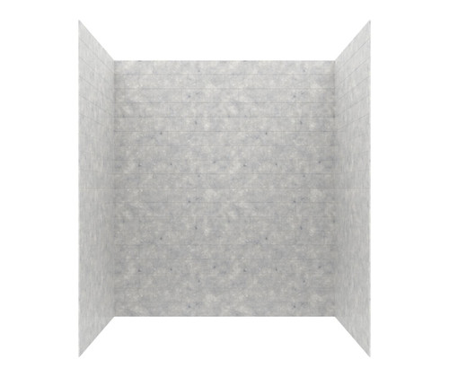 Swanstone 42" x 62" x 72 Metro Subway Tile Glue up Bathtub and Shower Wall Kit in Ice - MTMK724262.130