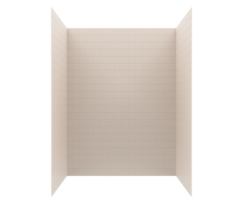 Swanstone 36" x 62" x 84 Metro Subway Tile Glue up Bathtub and Shower Wall Kit in Tahiti White - MTMK843662.011