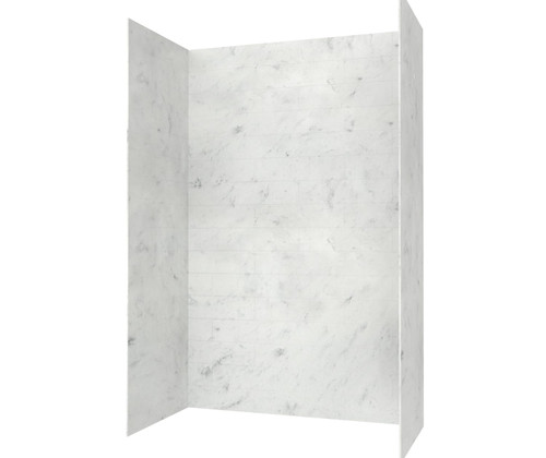 Swanstone 42 x 62 x 96 Modern Subway Tile Glue up Shower Wall Kit in Ice - MSMK964262.130