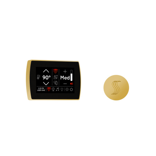 Thermasol SignaTouch Control (Wall Mount) + Steam Head Kit (Round), Polished Gold - STCM-SVRD-PG