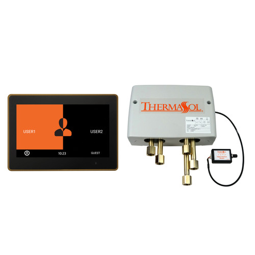 Thermasol Digital Shower Package - ThermaTouch2 10 Control + Digital Shower Valve, Antique Brass - DSPU-TT10-AB