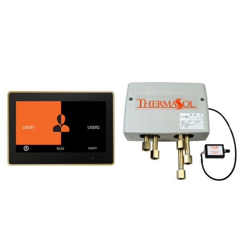 Thermasol Digital Shower Package - ThermaTouch2 10 Control + Digital Shower Valve, Polished Brass - DSPU-TT10-PB