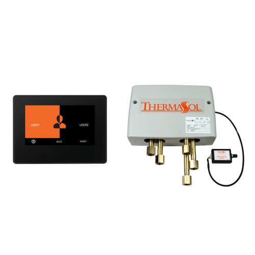 Thermasol Digital Shower Package - ThermaTouch2 7 Control (Black Trim) + Digital Shower Valve, Black - DSP-TT7-BK