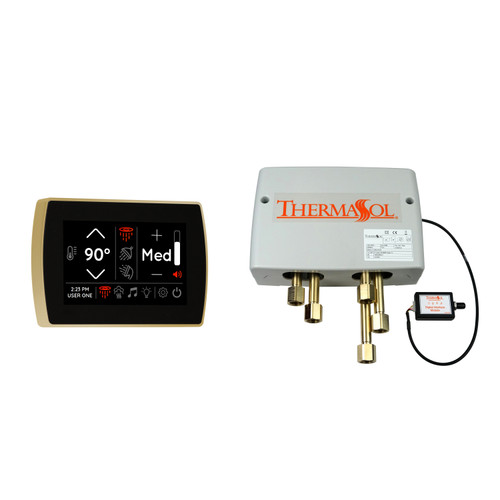 Thermasol Digital Shower Package - SignaTouch Control (Wall Mount) + Digital Shower Valve, Polished Brass - DSP-SIGF-PB