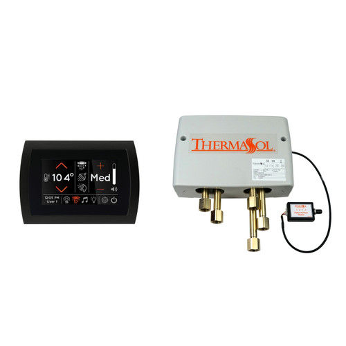 Thermasol Digital Shower Package - SignaTouch Control (Recessed, Black Trim) + Digital Shower Valve, Black - DSP-SIG-BK
