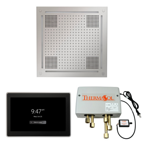 Thermasol Wellness Shower Package - HydroVive 18 Rainhead + ThermaTouch2 15 Control + Digital Shower Valve, Polished Chrome - WHSP15S-PC