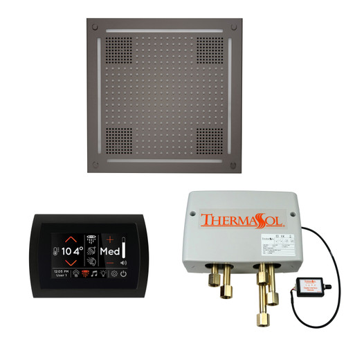 Thermasol Wellness Shower Package - HydroVive 18 Rainhead + SignaTouch Control (Wall Mount) + Digital Shower Valve, Black Nickel - WHSPSR-BN