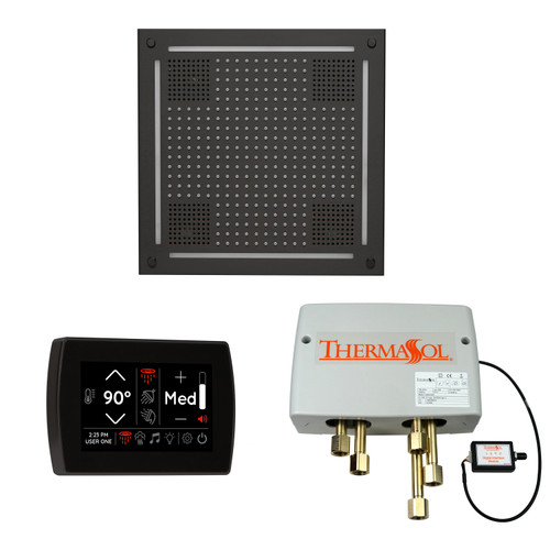 Thermasol Wellness Shower Package - HydroVive 18 Rainhead + SignaTouch Control (Recessed, Black Trim) + Digital Shower Valve, Matte Black - WHSPSS-MB