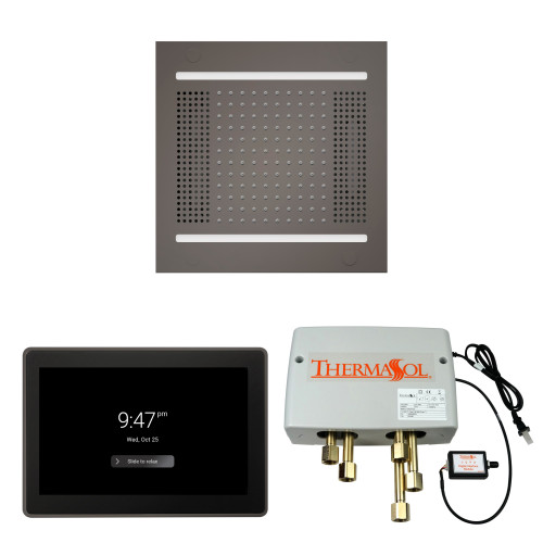 Thermasol Wellness Shower Package - HydroVive 14 Rainhead + ThermaTouch2 15 Control + Digital Shower Valve, Black Nickel - WH14SP15S-BN