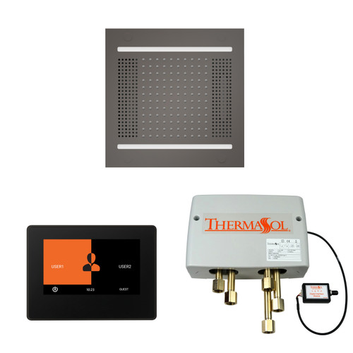 Thermasol Wellness Shower Package - HydroVive 14 Rainhead + ThermaTouch2 7 Control + Digital Shower Valve, Black Nickel - WH14SP7S-BN