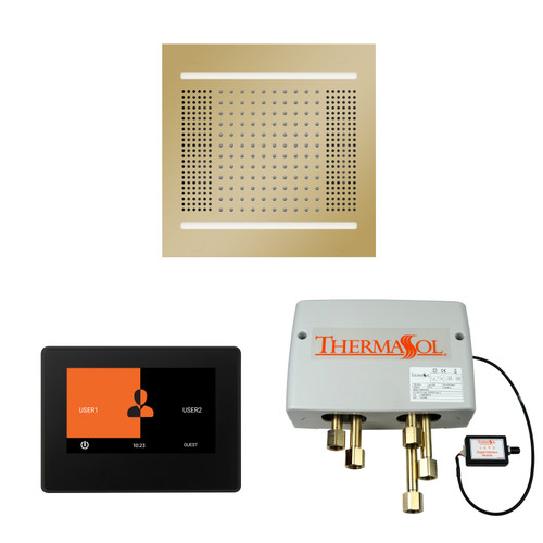 Thermasol Wellness Shower Package - HydroVive 14 Rainhead + ThermaTouch2 7 Control + Digital Shower Valve, Polished Brass - WH14SP7S-PB
