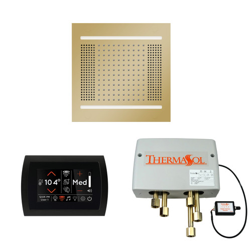Thermasol Wellness Shower Package - HydroVive 14 Rainhead + SignaTouch Control (Wall Mount) + Digital Shower Valve, Polished Brass - WH14SPSR-PB