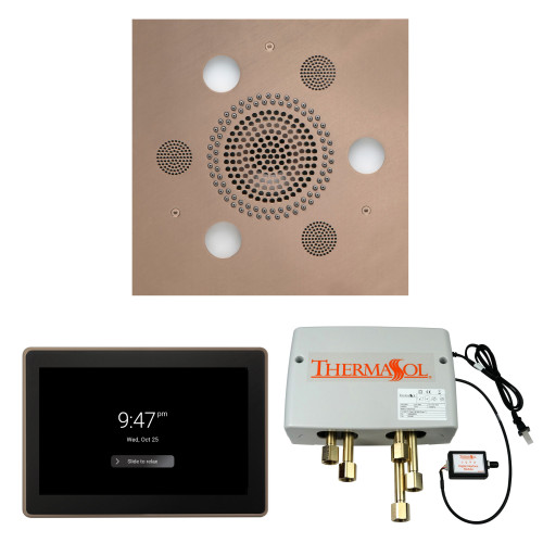 Thermasol Wellness Shower Package - Serenity Advanced Rainhead (Square) + ThermaTouch2 15 Control + Digital Shower Valve, Satin Nickel - WSP15S-SN