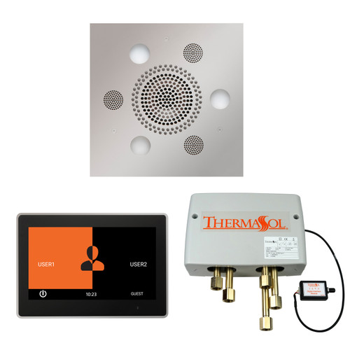 Thermasol Wellness Shower Package - Serenity Advanced Rainhead (Square) + ThermaTouch2 10 Control + Digital Shower Valve, Polished Chrome - WSP10S-PC