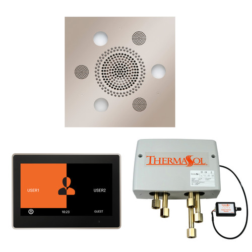 Thermasol Wellness Shower Package - Serenity Advanced Rainhead (Square) + ThermaTouch2 10 Control + Digital Shower Valve, Polished Nickel - WSP10S-PN
