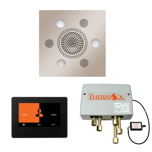 Thermasol Wellness Shower Package - Serenity Advanced Rainhead (Square) + ThermaTouch2 7 Control (Black Trim) + Digital Shower Valve, Polished Nickel - WSP7S-PN