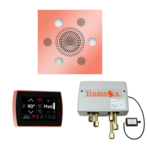 Thermasol Wellness Shower Package - Serenity Advanced Rainhead (Square) + SignaTouch Control (Recessed, Black Trim) + Digital Shower Valve, Copper - WSPSS-COP