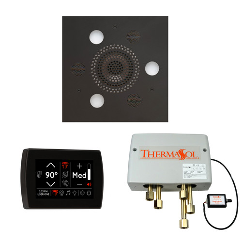 Thermasol Wellness Shower Package - Serenity Advanced Rainhead (Square) + SignaTouch Control (Recessed, Black Trim) + Digital Shower Valve, Matte Black - WSPSS-MB