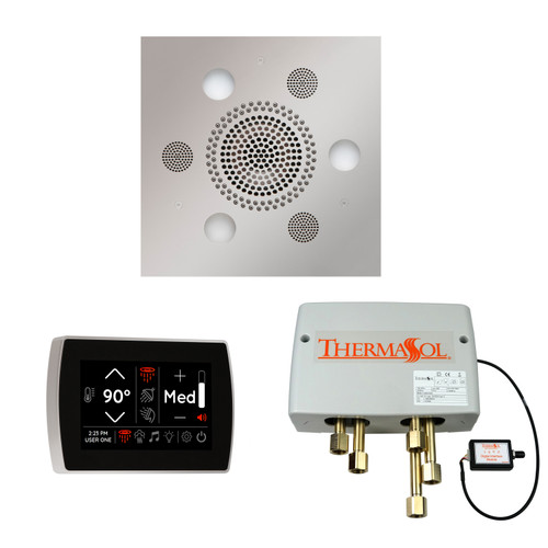 Thermasol Wellness Shower Package - Serenity Advanced Rainhead (Square) + SignaTouch Control (Recessed, Black Trim) + Digital Shower Valve, Polished Chrome - WSPSS-PC