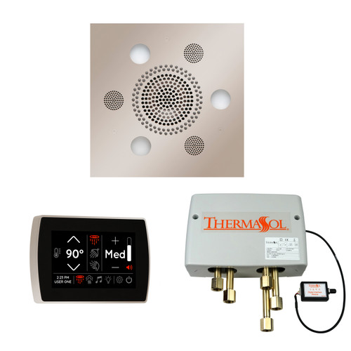 Thermasol Wellness Shower Package - Serenity Advanced Rainhead (Square) + SignaTouch Control (Recessed, Black Trim) + Digital Shower Valve, Polished Nickel - WSPSS-PN