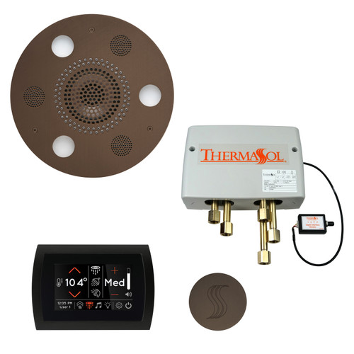 Thermasol Total Wellness Package - Serenity Advanced Rainhead (Round) + SignaTouch Control (Wall Mount) + Digital Shower Valve + Steam Head Kit (Round), Oil Rubbed Bronze - TWPSR-ORB